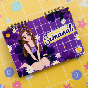 planeador semanal de con ilustración de chica